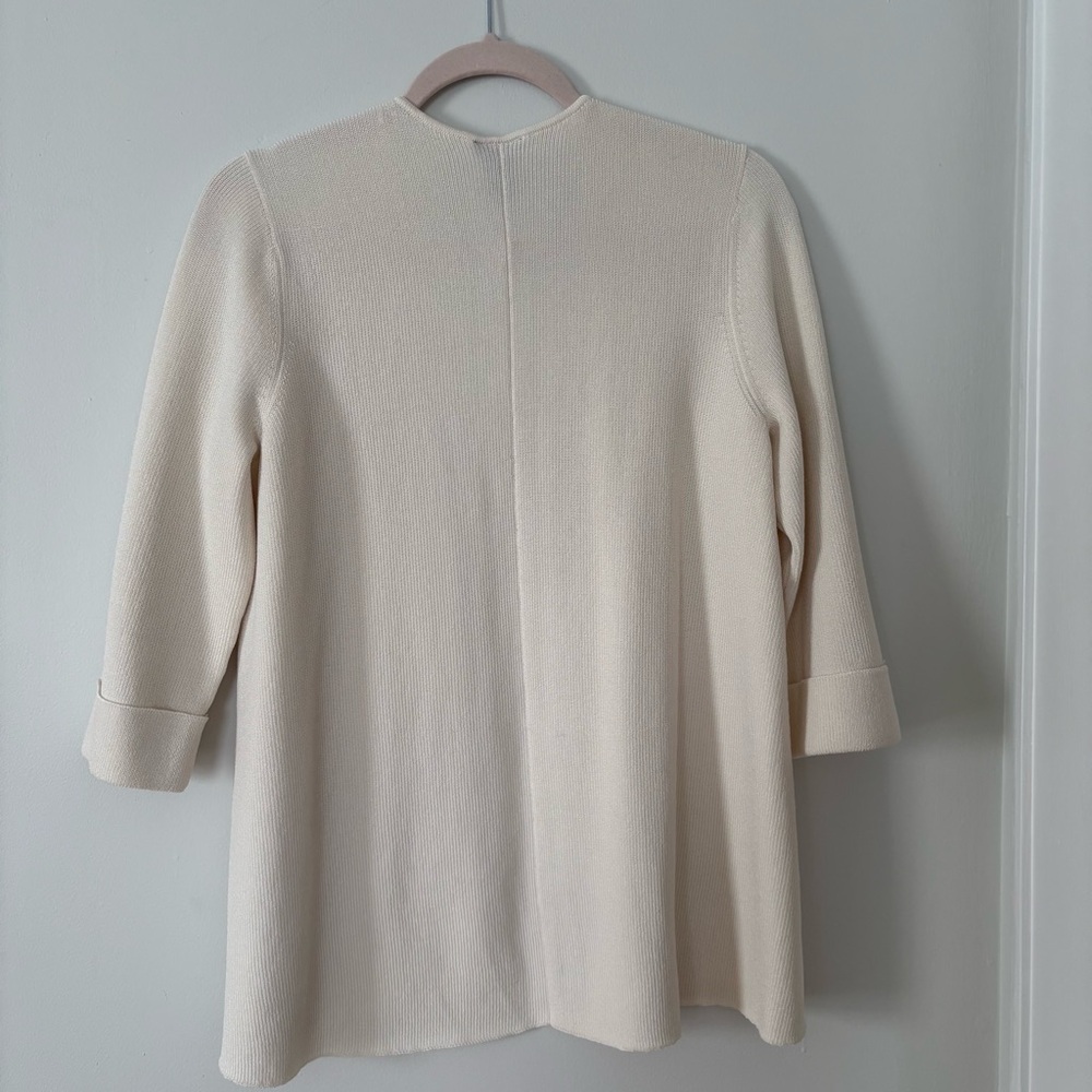 Ann Taylor Factory Elegant Cream Open-Front Cardigan - Picture 2 of 11
